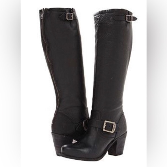 VTG Made in Mexico π²π½ l FRYE l Sz 9.5 Karla Engineer Tall w/ Heel Leather Boot - Picture 14 of 15